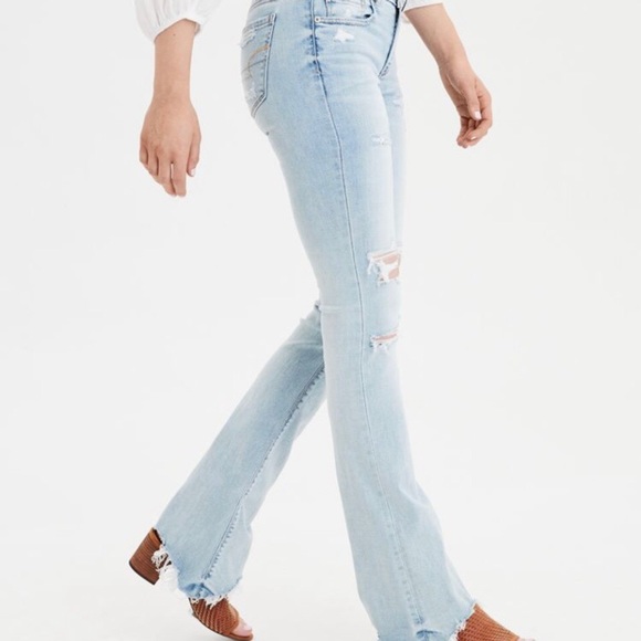 American Eagle Outfitters Denim - American Eagle AE Artist Flare Jean Size 14 Distressed Crushed Ice